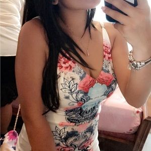 White dress with beautiful center detail